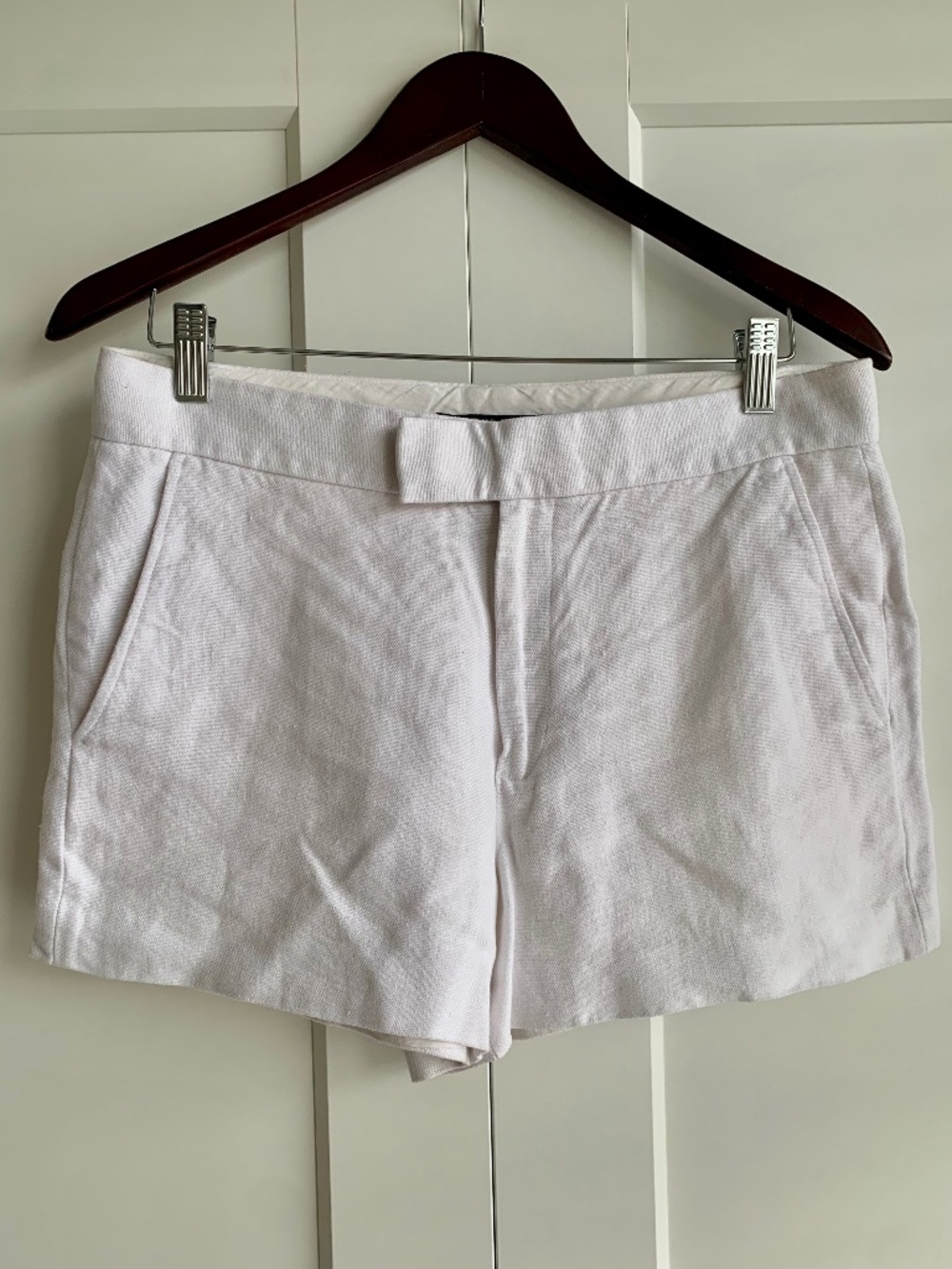 Polo Ralph Lauren Bermuda Shorts White 100% Linen Women's size 8